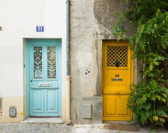 Paris Photography Print - Doors on Rue des Thermopyles - Colorful Paris Doors - Paris Wall Art - Travel Photography Print
