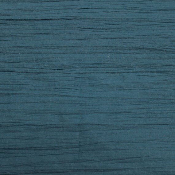 Teal 52'' Pleated Poly Cotton Voile Fabric by the Yard