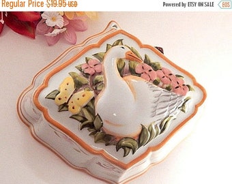 Ceramic Mold White Goose Wall Hanging Home Decor Le Cordon Bleu Kitchen Baking Cooking Equipment Vintage 1986 Franklin Mint Collectible