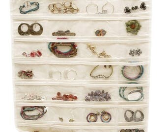 Hanging Jewelry Organizer 80 Pockets - 2 Sides (Jewelry Not Included)