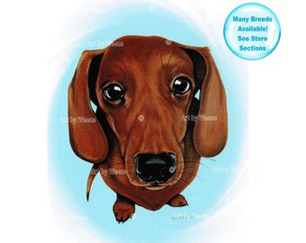 Dachshund - Dachshund Art - Doxie - Weiner Dog - Dachshunds - Dachshund Print - Dachshund Painting - Dog Breeds - Dog Portrait