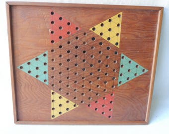 Handmade Vintage Chinese Checkers Gameboard