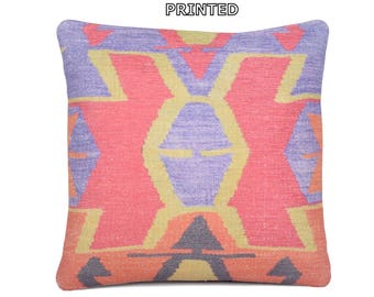 blue kilim pillow 18x18 red kilim cushion cover southwestern pillow case throw pillow set retro fabric - Orange Decorative Pillows blue kilim pillow 18x18 red kilim cushion cover southwestern pillow case throw pillow set retro fabric - Orange Decorative Pillows