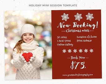 SALE Christmas Template Photography, Christmas Mini Session Template, Photoshop Template, Holiday Photography Templates, Holiday Minis, cr00