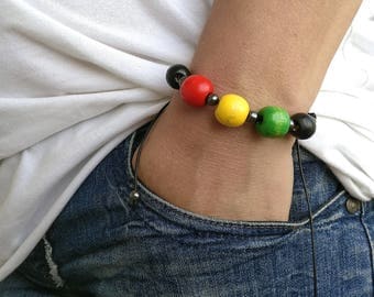Mens Bracelet Perle Homme Men Bracelete Rasta 16 mm SANDALWOOD Ganja Bob Marley Bracelet Perle Homme Women Women Energy Healt Rasta Ganja