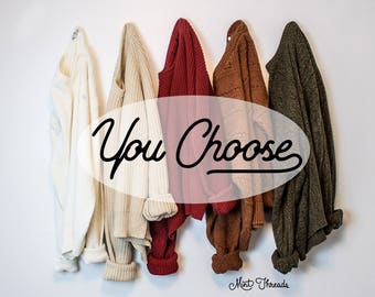 YOU PICK - Vintage Fall Solid Pattern Striped Sweaters Oversized Grunge Cozy Cardigans Pullovers Small Medium Large Minimalist Basic Sweater
