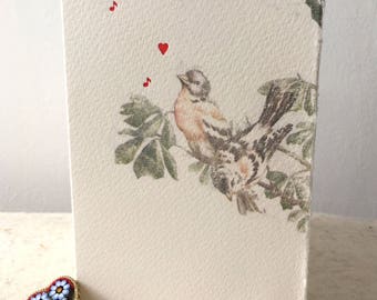 Letterpress Love Birds Card