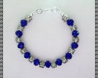 blue bracelet, dark blue bracelet, crystal bracelet, blue, bright blue