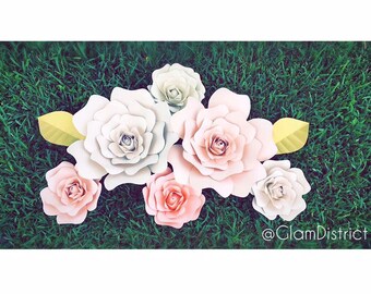 Large Paper Flower Template - Large Rose, Paper Flowers, Paper Flower Backdrop, Template, Florals, DIY Paper Flowers