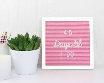 Small Letterboard | 10x10 Letterboard | Pink Letterboard | Letter Board | Wedding Planning Gift | Engagement Gift | Countdown Board