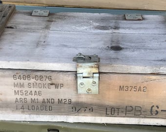 81MM Wooden Smoke Mortar Crate from US Army Ammo crate 1974