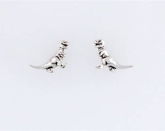 Sterling Silver Tyrannosaurus Rex Post or Stud Earrings