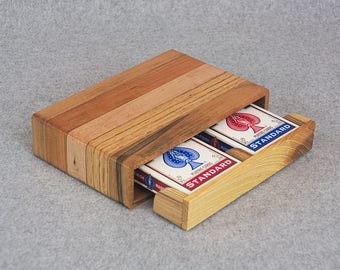 Wooden Playing Card Storage Box 1 Deck of Cards Drawer