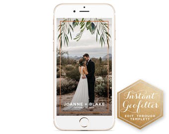 Foliage & Copper Wedding Snapchat Geofilter | Custom Geofilter | Bridal Shower Geofilter | Wedding Geofilter| Instant Geofilter