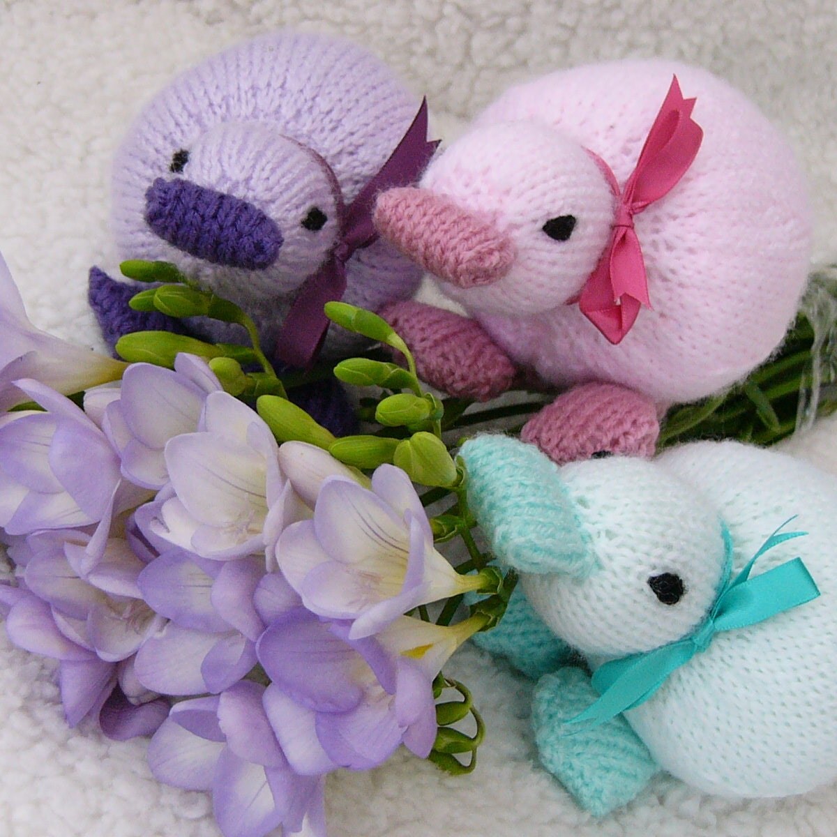 hand knitted soft toys