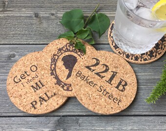 Sherlock Holmes Cork Coaster Set of 4, Version 2