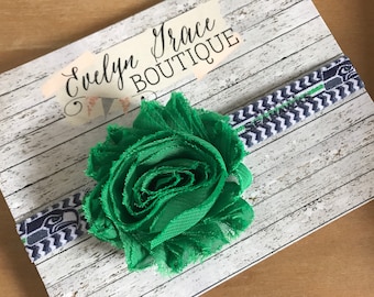 Seattle Seahawks Baby Headband Seahawks Newborn Headband Baby Seahawks Headband NFL Headband Flower Headband Girls Seahawks Hairbow