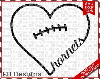 Hornets Football Love SVG DXF EPS Cutting Machine Files Silhouette Cameo Cricut Football Vinyl Cut File Football Vector svg file