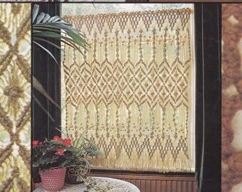 PDF macrame curtain pattern lampshade waste basket cover cafe curtain INSTANT download only