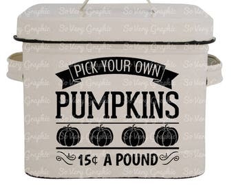 Pick Your Own Pumpkins | Vintage Farmhouse Sign | SVG Cutting File for Cricut / Silhouette | Fall | Autumn | Back to School | Farm