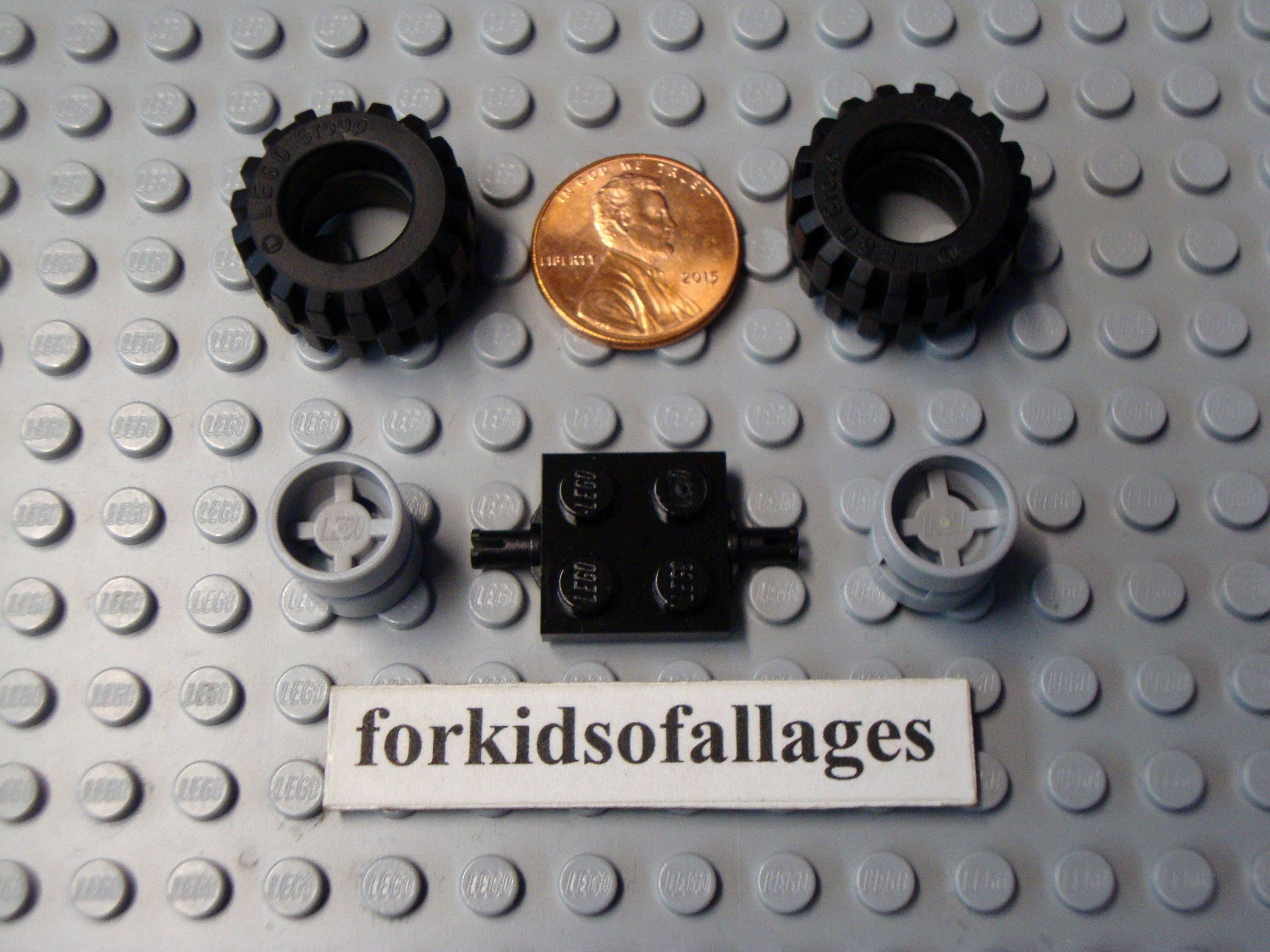 Lego 120 Pieces Wheels/Rims Rubber Tires Axles Steering