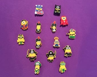 Minions Shoe Charms for Crocs, Silicone Bracelet Charms, Party Favors, Jibbitz