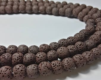 8 mm 10 mm Lava Beads, Volcanic Lava Beads, Round Beads, Mala Beads, Lava Beads , natural Stone Beads,