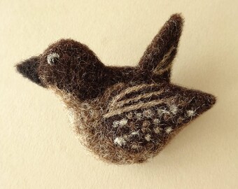 Needle Felt Bird Brooch | Handmade Animal Brooch Gifts For Bird Lover | Flying Bird Pin Badge Felt Brooch | Bird Jewelry Stocking Stuffer