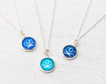 Tiny Lotus Necklace, Dainty Lotus Necklace, Yoga Necklace, Lotus Flower, Yoga Gift, Yogi Gift, Lotus Jewelry, Small Lotus Necklace