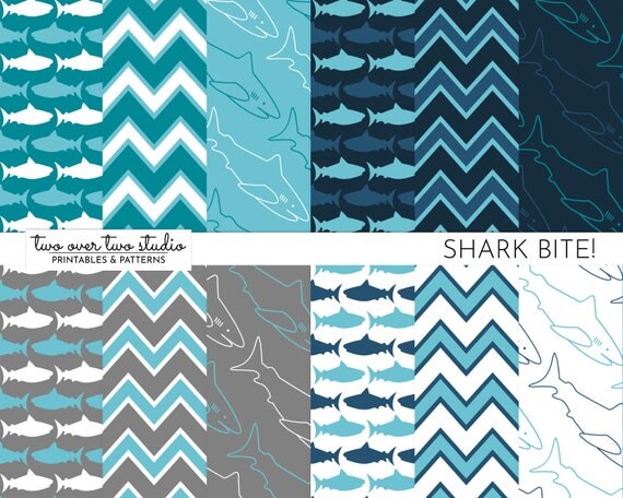 Shark Digital Paper / Shark Printable / Shark Patterns / Shark