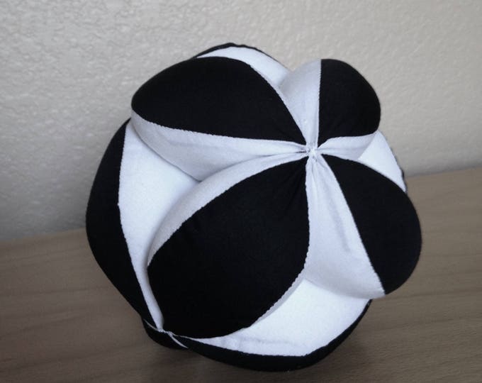 White and Black Soccer Ball. Montessori Puzzle Ball Colorful Geometric Clutch Ball. Sensory Learning Toy. Soft and Safe Play