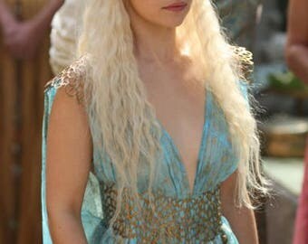 Daenerys Targaryen Qarth Blue and gold tunic game of thrones