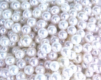 25 WHITE 4 MM ROUND SEMI-PRECIOUS BEADS