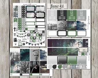 Slytherin Sticker Kit for Erin Condren Vertical Life Planner