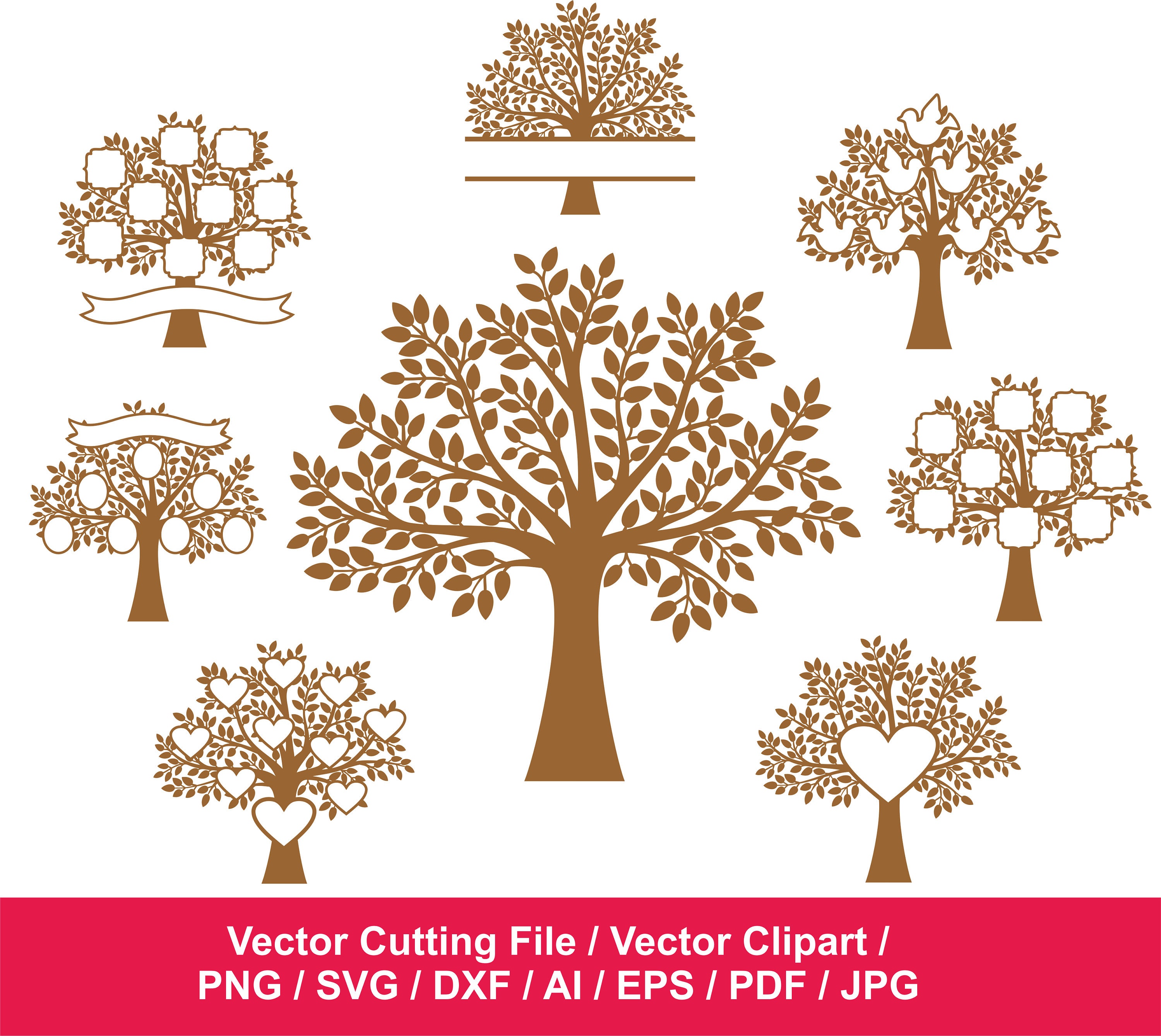 70 % OFF Family Tree SVG Tree Clipart Tree Vinyl Decal