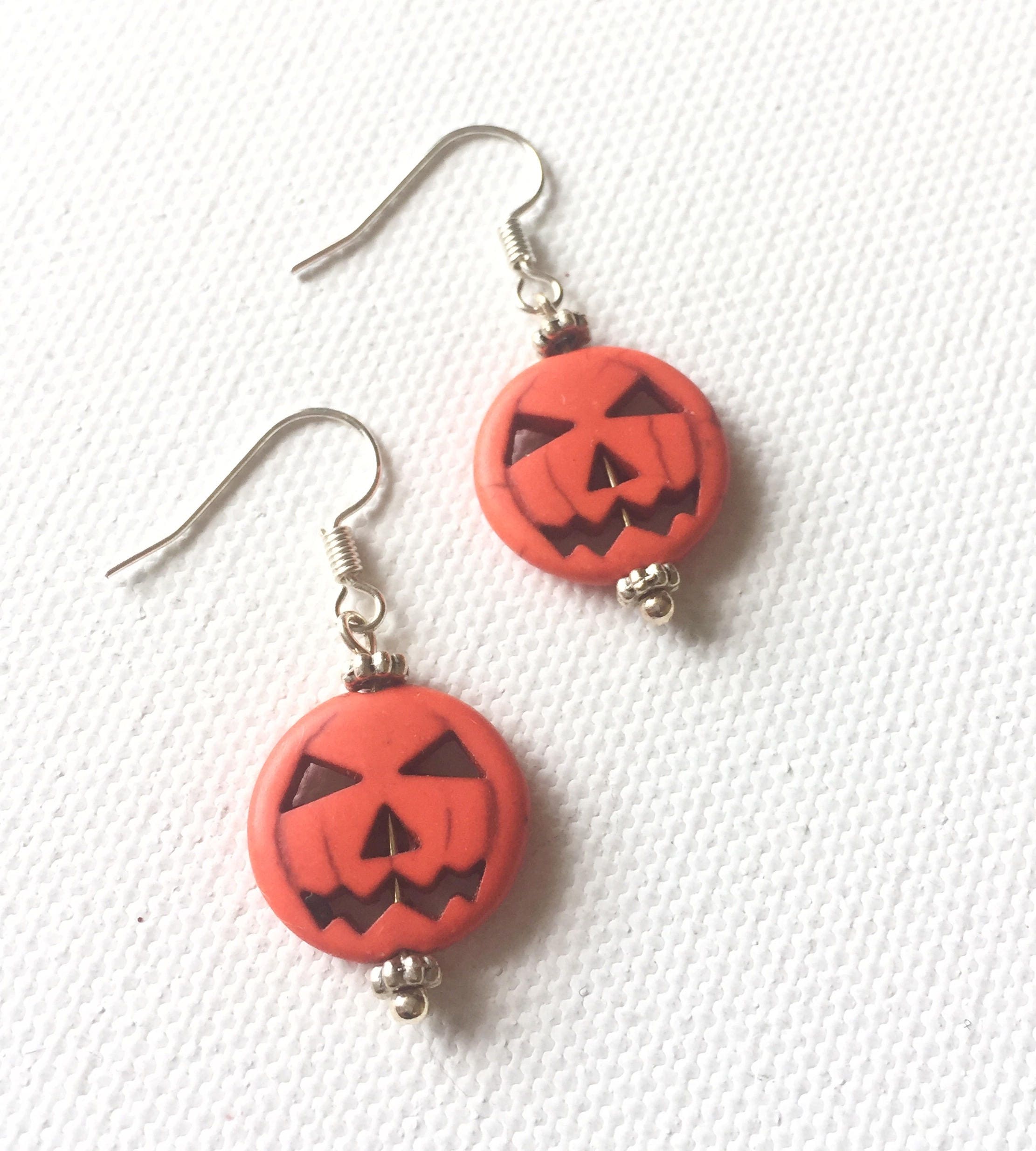Pumpkin Earrings Pumpkin Dangle Earrings Jack O Lantern