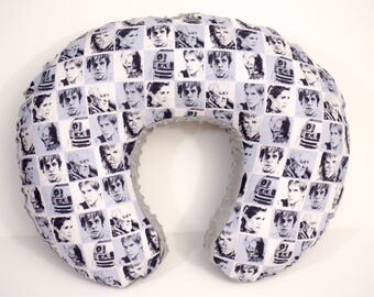 Star Wars Boppy pillow cover, star wars nursing pillow cover, Star Wars original movie characters block, Gray, star wars boppy cover