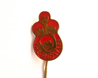 Beatles vintage stick pin, red color - The Beatles collectible button, badge