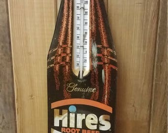 Genuine Vintage 28" Hires Root Beer Thermometer Sign # 4145