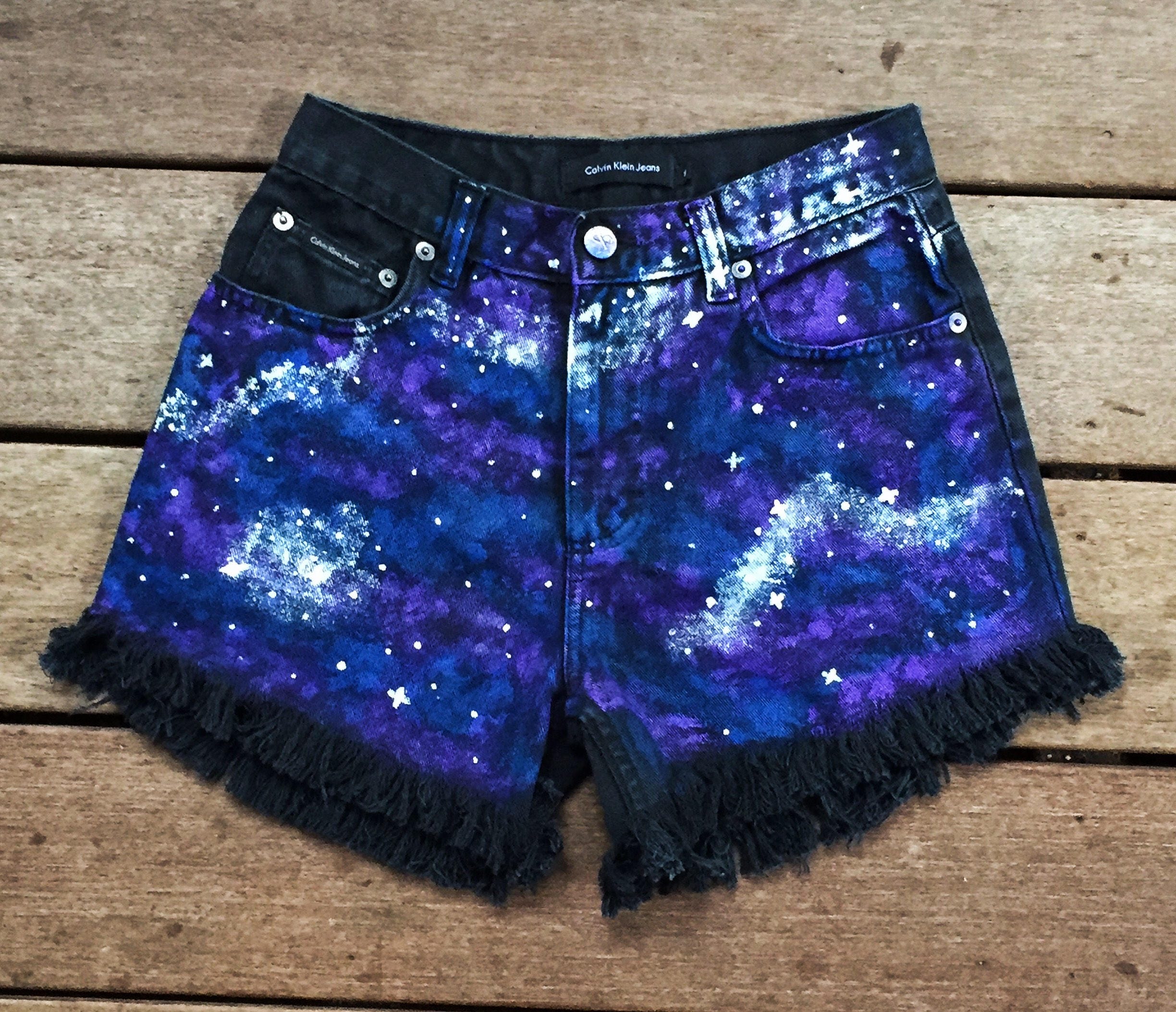 Outer Space Shorts Pattern ANY SIZE Custom Cutoffs Galaxy