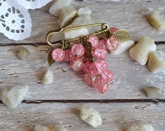 birthday gift|for|her pink brooch pin christmas gift|for|mom gift|for|girlfriend gift pink jewelry|gift bridal brooch pink wedding brooch