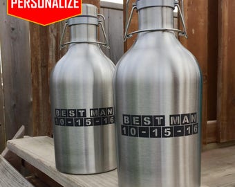 Custom Stainless Steel Beer Growler with personalized design, personalized growler, laser engraved, home brew, birthday gift