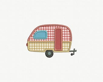 Rv Camper Trailer Applique Machine Embroidery Designs - 4 sizes