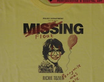 IT (2017 Movie) Missing 'Richie Tozier' Poster T-Shirt - Inspired by Stephen King's Novel and Bill Skarsgård's Pennywise - Tee by Rev-Level