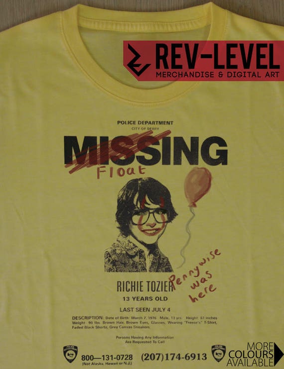 IT 2017 Movie Missing 'Richie Tozier' Poster T-Shirt