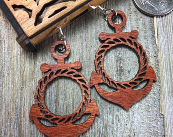 Laser cut wood earrings #16