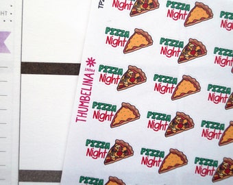 Pizza Night Planner Stickers for Erin Condren, Kikki K, Filofax and more (TP214)