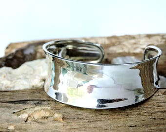 Wide Cuff Bracelet Sterling Silver