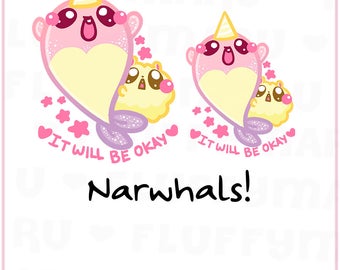 Fluffy and Narwhal || Planner Stickers, Cute Stickers for Erin Condren (ECLP), Filofax, Kikki K, Etc. || DPS176 SFS148
