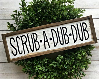 Scrub A Dub Dub | Pallet Sign | Bathroom Sign | Farmhouse Bathroom | Kids Bathroom | Rustic Bathroom | Wood Sign
